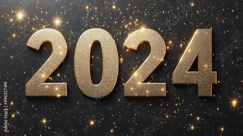 2024 New Year Gold Glitter Background