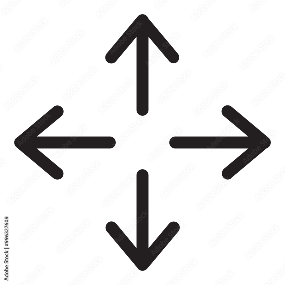 Move Arrow Icon Outline Style. Simple Direction Symbol Vector Illustration — Pixel-perfect Icon. Move Arrow Icon Outline Style. Simple Direction Symbol Vector Illustration — Pixel-perfect Icon.