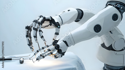 A medical robot performing a delicate surgery with precise and steady mechanical hands