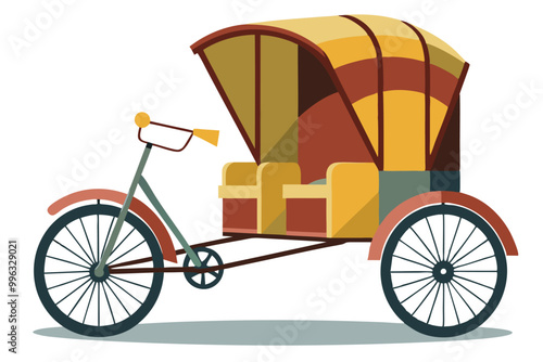 Rickshaw vector illustration isolated on a white background