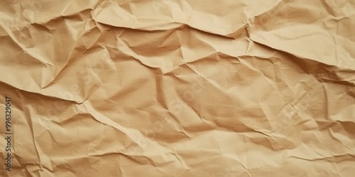 Crumpled Brown Paper Texture for Background Use