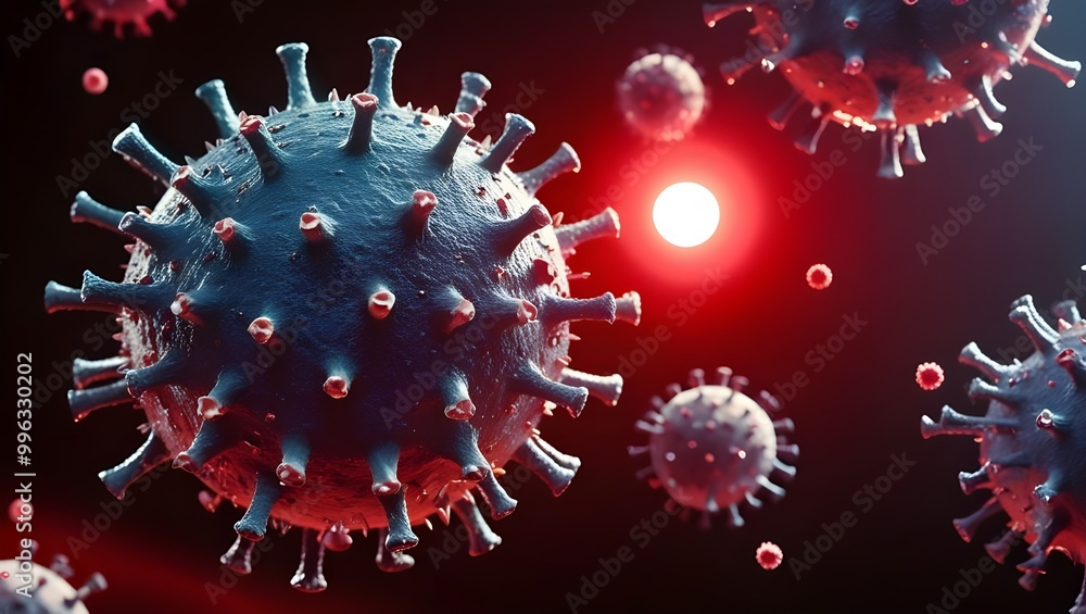 3D close-up of the mpox virus in blood 3D close-up of the mpox virus in blood