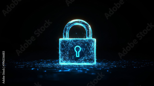 Lock icon symbolizing cyber security, data protection, and privacy. An innovative concept representing advanced safety technology.







