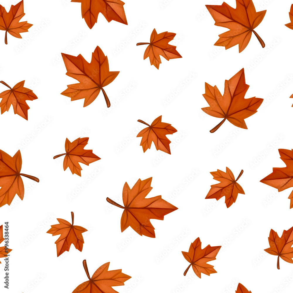 Autumn Breeze: Seamless Pattern of Hand-Painted Maple Leaves in Warm, Earthy Tones. Perfect for Fall-Themed Designs, Fabric, Packaging, and Home Décor with a Cozy, Seasonal Aesthetic Autumn Breeze: Seamless Pattern of Hand-Painted Maple Leaves in Warm, Earthy Tones. Perfect for Fall-Themed Designs, Fabric, Packaging, and Home Décor with a Cozy, Seasonal Aesthetic