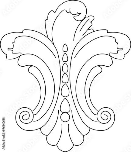 Vector sketch illustration silhouette design decorative ornament floral classic vintage ethnic traditional design complement