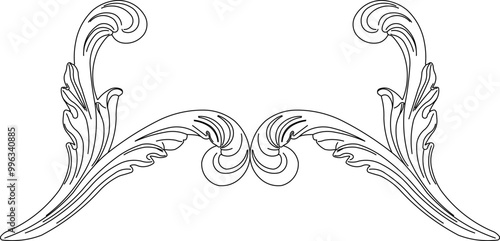 Vector sketch illustration silhouette design decorative ornament floral classic vintage ethnic traditional design complement