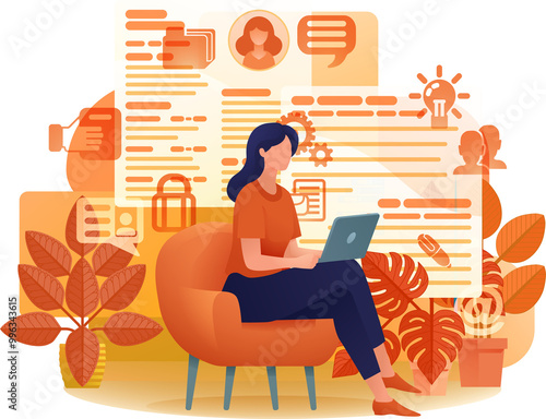 Woman Laptop Remote Working...