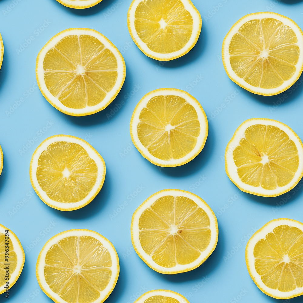 Lemon Slice Seamless Pattern - Perfect Repeat Lemon Slice Seamless Pattern - Perfect Repeat