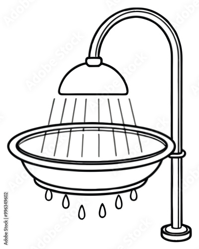 Shower vector line art