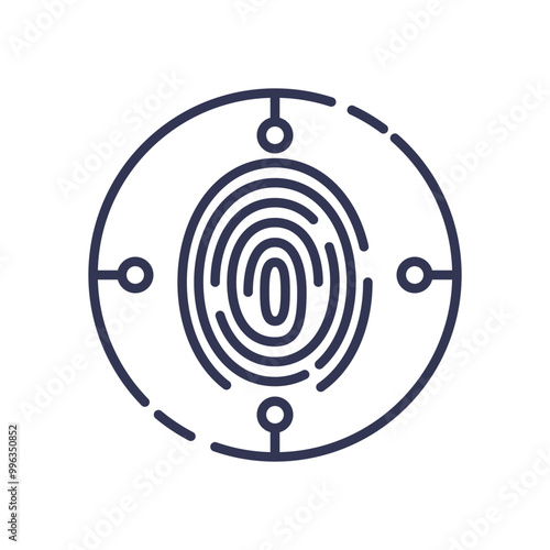 Fingerprint icon representing biometric security and authentication.