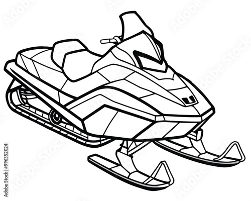 Snowmobile vector silhouette