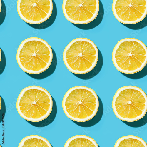 Lemon Slice Seamless Pattern - Perfect Repeat 