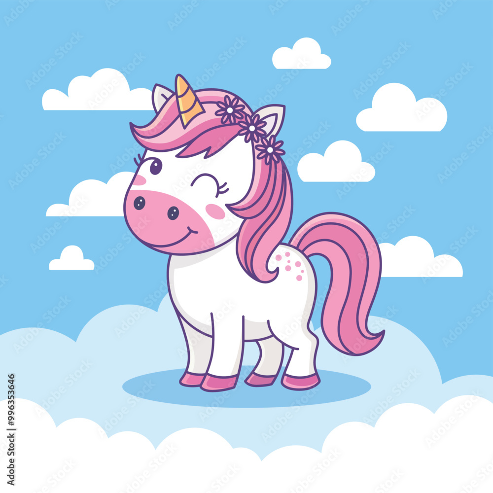 Cute Cartoon Rainbow Unicorn vector illustration Artwork Cute Cartoon Rainbow Unicorn vector illustration Artwork