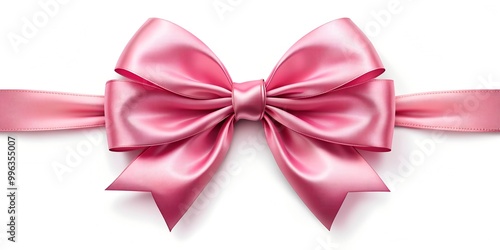 Elegant pink satin bow in a realistic style for decorations Generative By AI