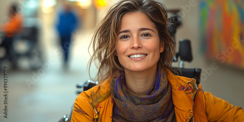Wallpaper Mural Young disabled woman smiling confidently at work. Torontodigital.ca