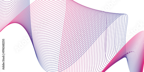 Abstract vector background with pink wavy lines. Pink wave background, abstract red blue wave, geometric DNA texture background, Vector illustration, Wave of multi-colored lines .