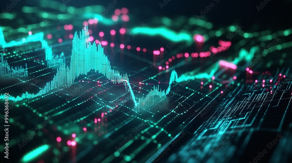 Abstract digital visualization of data and analytics with vibrant colors, representing market trends or statistical analysis. Abstract digital visualization of data and analytics with vibrant colors, representing market trends or statistical analysis.