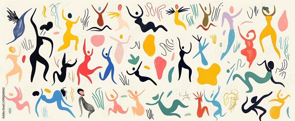 A flat illustration of an abstract collage A flat illustration of an abstract collage