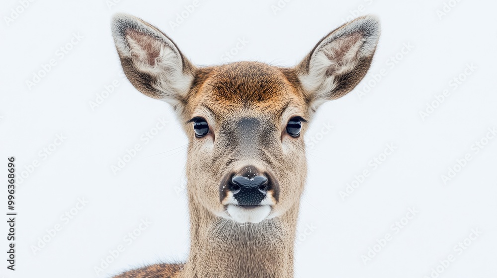 Close up of a deer on a white background Wildlife photography Close up of a deer on a white background Wildlife photography