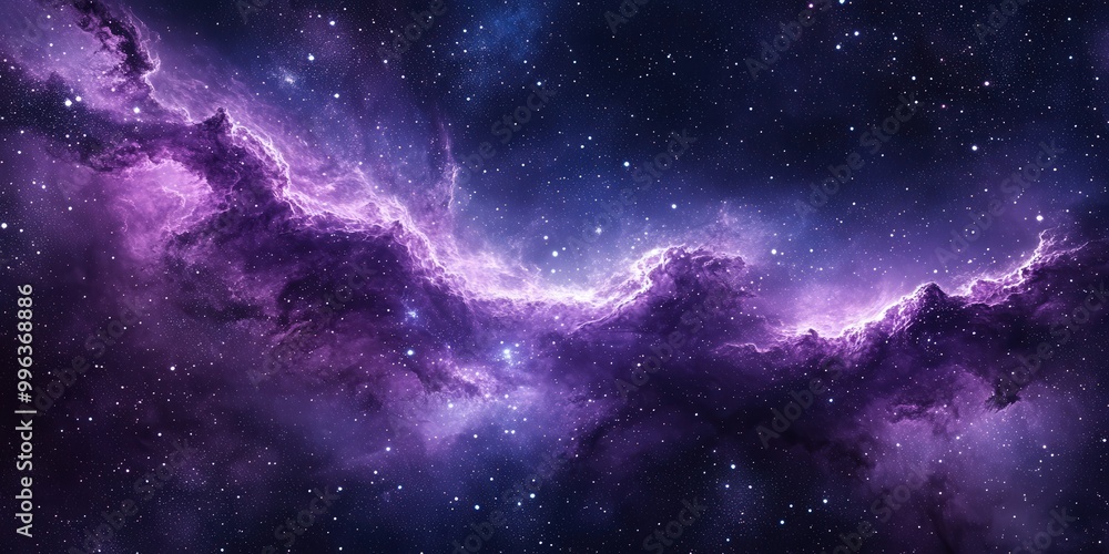 Naklejka premium Stunning Purple Galaxy Background with Stars