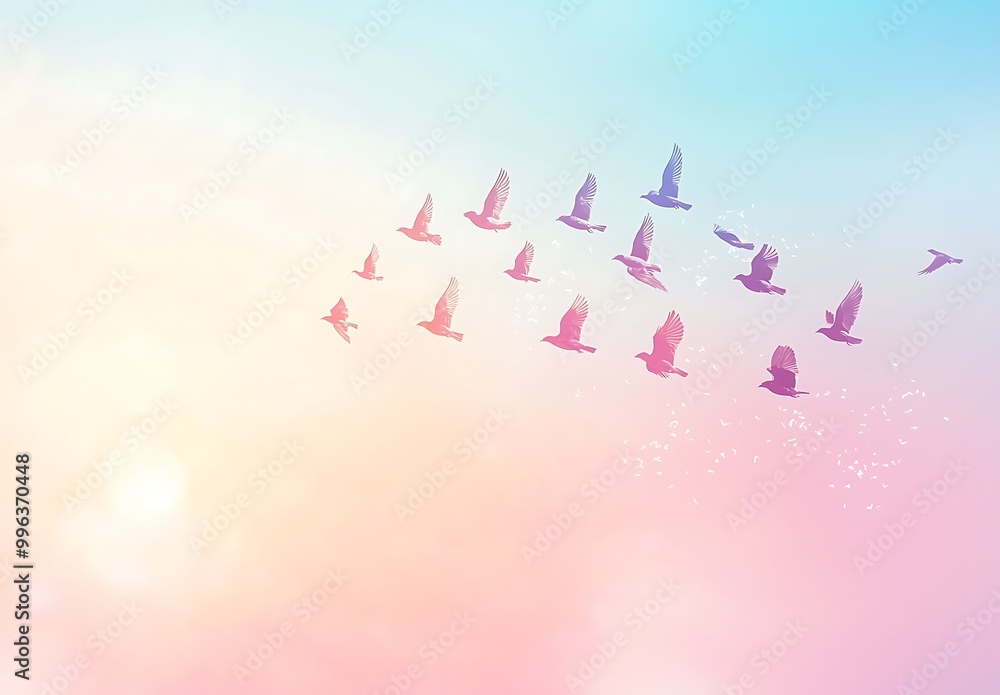 A flock of birds flying in the sky A flock of birds flying in the sky