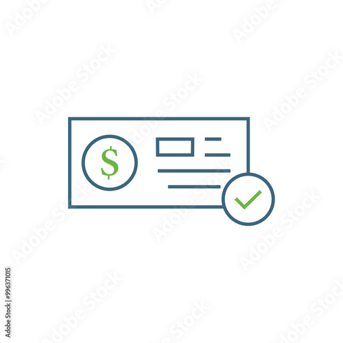 Cheque Deposit icon. Clipart image isolated on white background