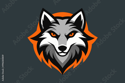 Wolf mascot logo . Various color wolf head vector art illustration photo