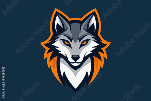 Wolf mascot logo . Various color wolf head vector art illustration photo