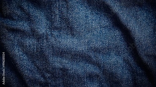 Classic Dark Blue Denim Texture with Clean Copy Space for Fashion Branding and Lifestyle Ads