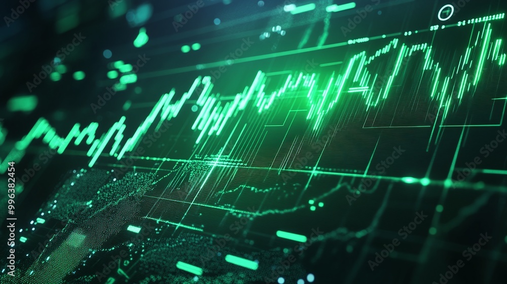 Abstract green data visualization with charts and graphs representing statistics and analytics. Abstract green data visualization with charts and graphs representing statistics and analytics.