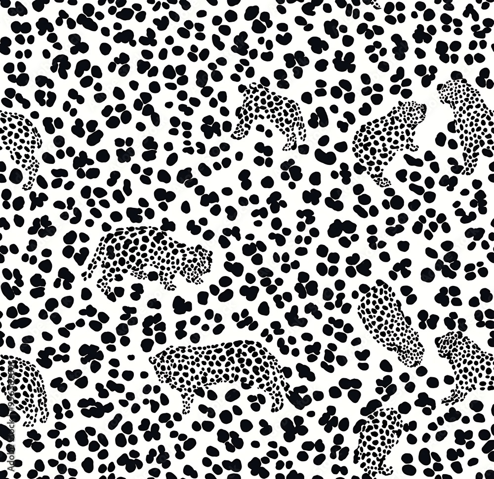 Fototapeta premium A seamless pattern of small leopard spots