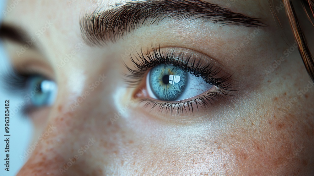Close-Up of a Blue Eye with Freckles Close-Up of a Blue Eye with Freckles