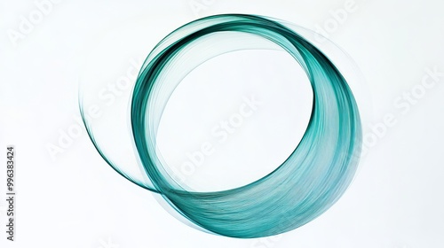 Abstract Green and Blue Swirling Circle Design