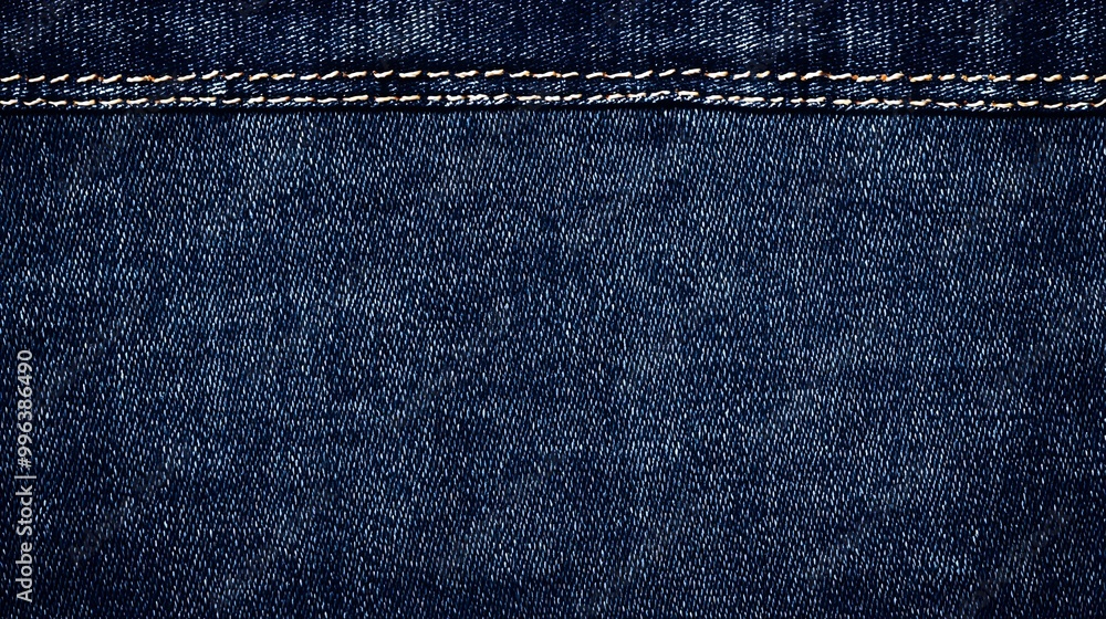 Indigo Denim Fabric Background with Stitches and Copy Space for Casual Fashion or Lifestyle Ads Indigo Denim Fabric Background with Stitches and Copy Space for Casual Fashion or Lifestyle Ads