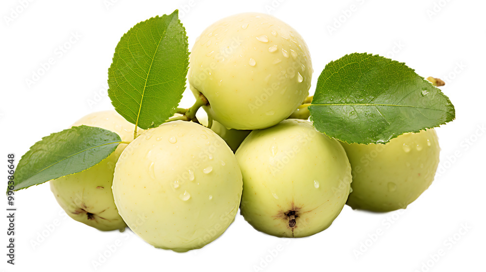 Obraz premium a group of apples with leaves