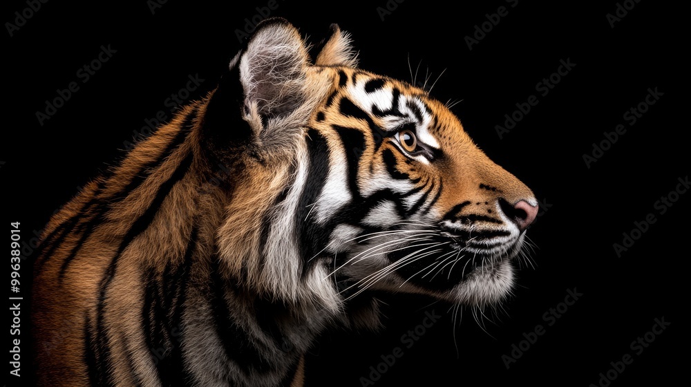 Naklejka premium Stock Photographic Image of a tiger HD 8K wallpaper