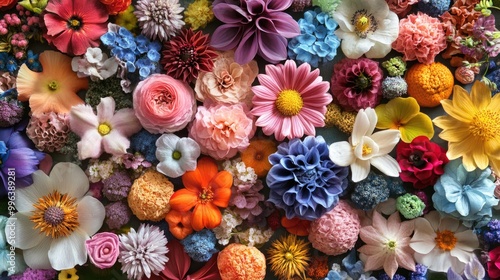 A variety of colorful and uniquely shaped flowers