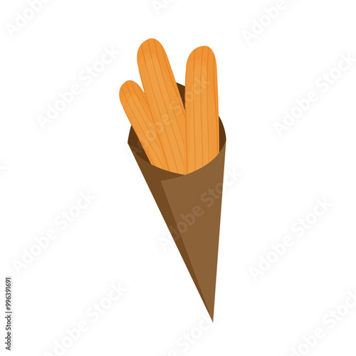 vector of churos snacks wrapped in paper
