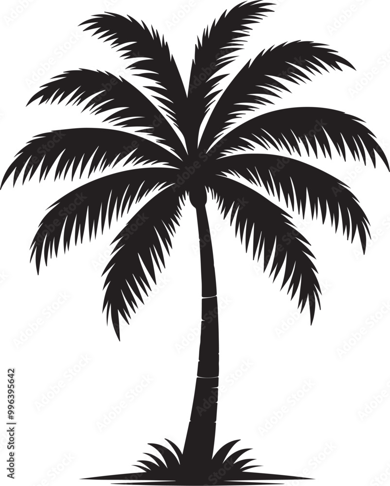 Create a tree vector illustration silhouette with white background