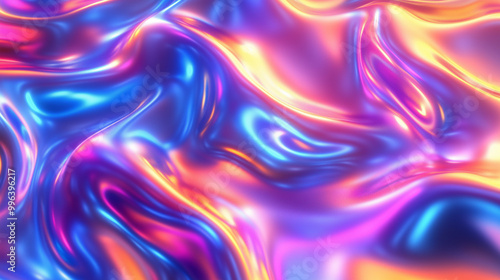 Abstract Blue and Purple Liquid Waves 