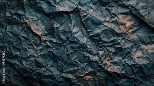 A close-up shot of a blue paper with intricate designs and textures