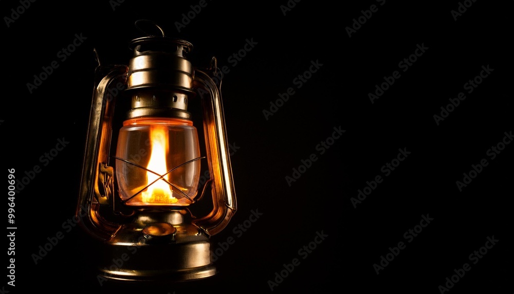 Close up image of a burning fire lantern on a black background Close up image of a burning fire lantern on a black background