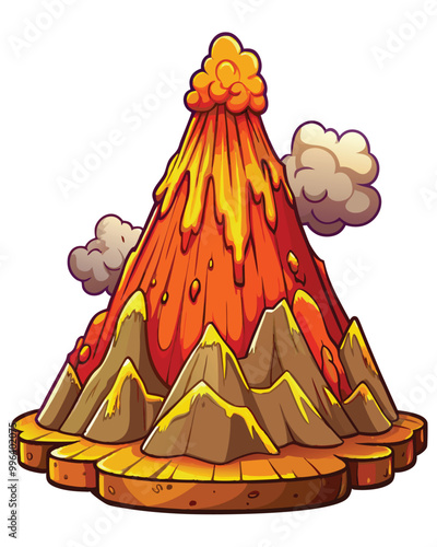 Volcano vector illustration isolated on a white background