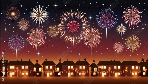 fireworks in the sky above a house with fireworks.