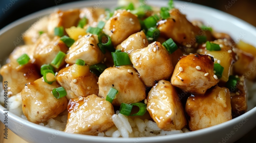 Teriyaki Chicken with Pineapple and Rice - Delicious Asian Recipe Teriyaki Chicken with Pineapple and Rice - Delicious Asian Recipe