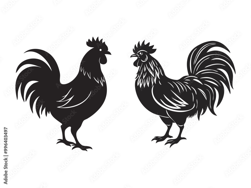 Illustration of black hen in cutout style vector art Illustration of black hen in cutout style vector art