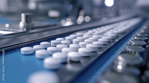 White pharmaceutical tablets on medical equipment