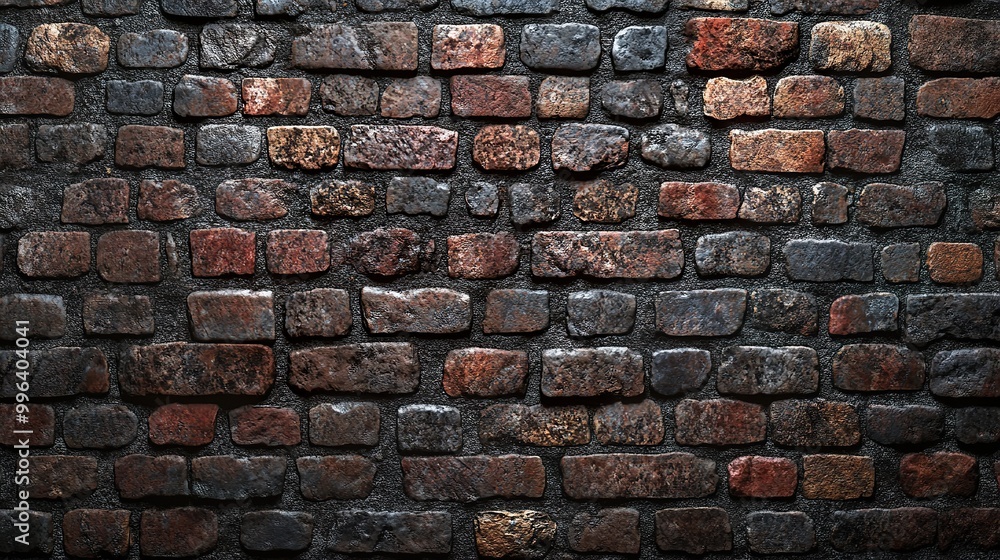 Fototapeta premium Detailed Brick Wall Texture with Natural Color Variations