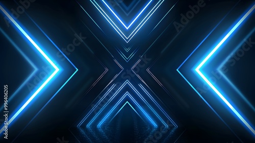 Dynamic Abstract Background Featuring Glowing Blue Neon Arrows for a Futuristic and Engaging Visual Experience