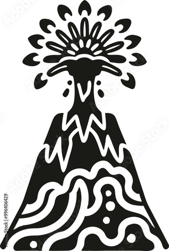 Volcano vector silhouette